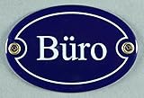 Viele Motive lieferbar Buddel-Bini Emaille Türschild Büro blau oval 7x10 cm Schild Emailleschild Metallschild Blechschild