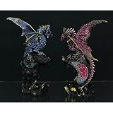 Zeckos Dueling Dragons 4-częściowy zestaw figurek smoka na Geode