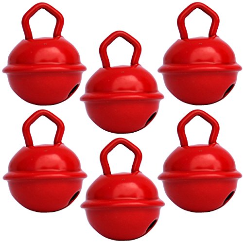 Glöckchen Rot Farbe (6x 15 mm) Musikid Schöne Töne Glöckchen Riese große mittelgroße + 16 Farben in 15mm, 25mm 35mm Montessori Kinder Baby Weihnachtsdekoration Geburtstag deko Hochzeit Cover