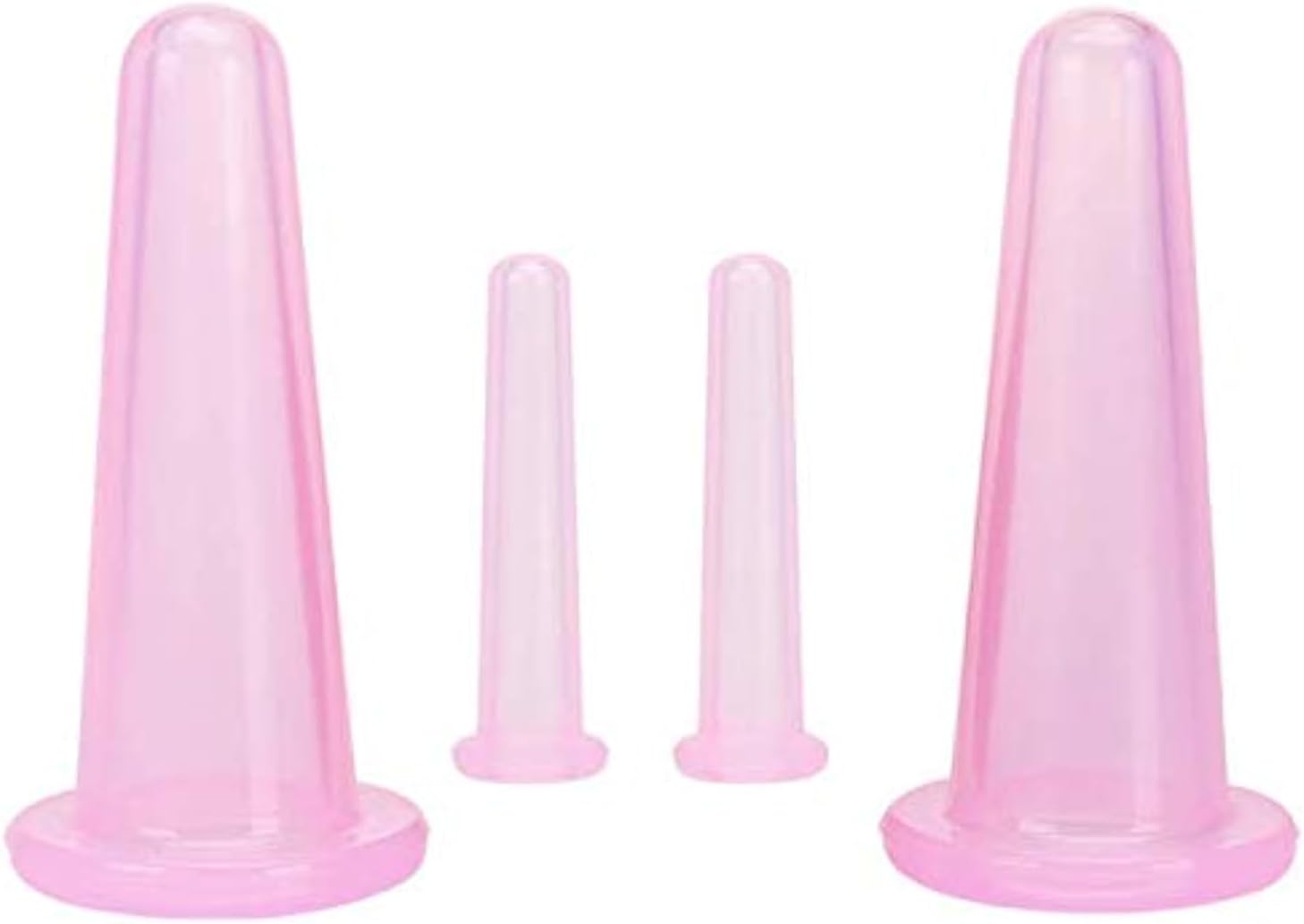 4 Pieces Facial Cupping Therapy Set Anti Cellulite Silicone Vacuum Cupping Cups for Face and Eye Cupping Massage (2 Small + 2 Large)