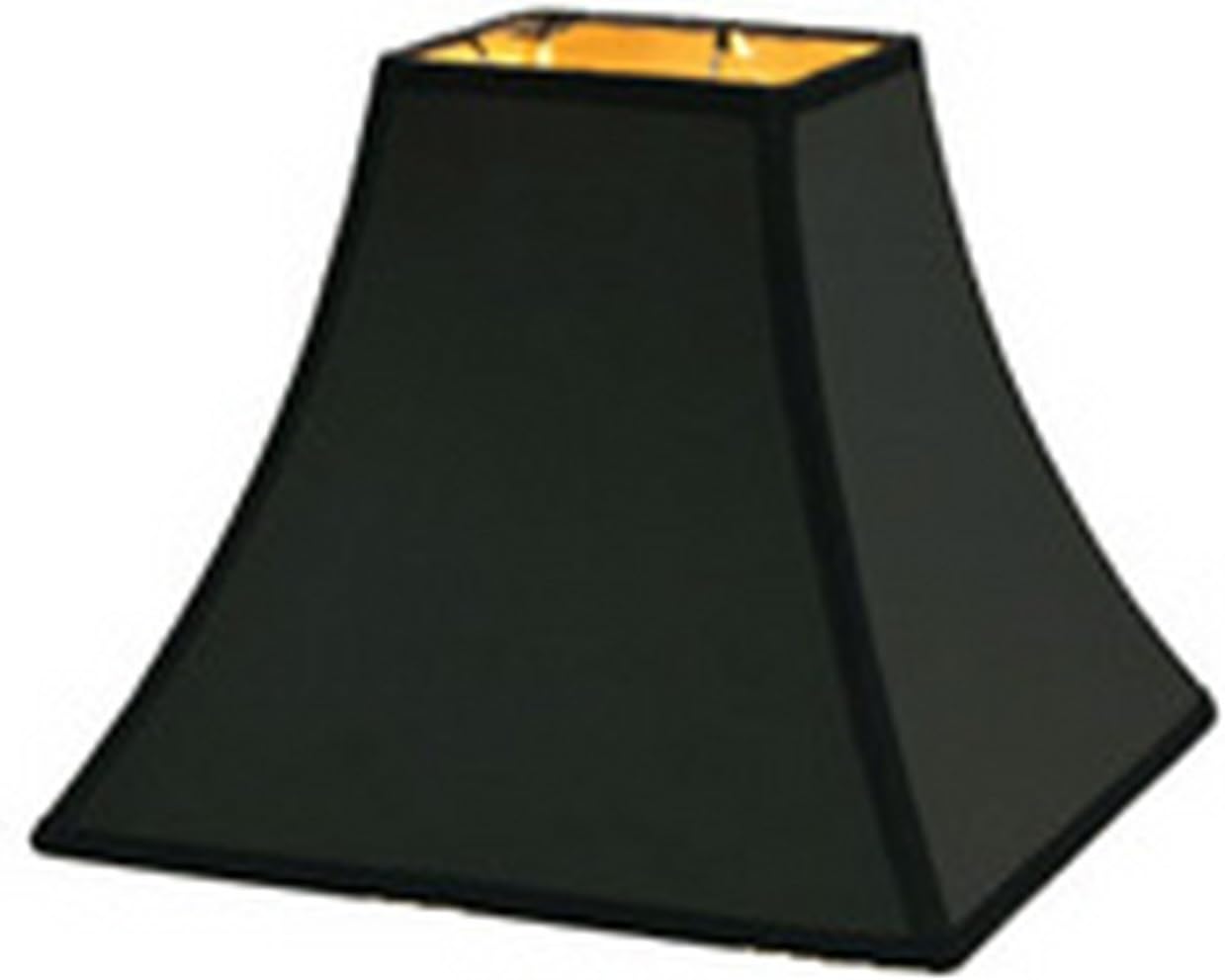 Upgradelights Square Bell 10 Inch Candle Stick Bulb Clip Replacement Lamp Shade Black with Gold Lining (5x10x9)