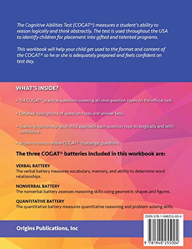 Practice Test for the CogAT Grade 2 Form 7 Level 8: Gifted and Talented Test Preparation Second Grade; CogAT 2nd grade; CogAT Grade 2 books, Cogat Test Prep Level 8, Cognitive Abilities Test, - Image 2