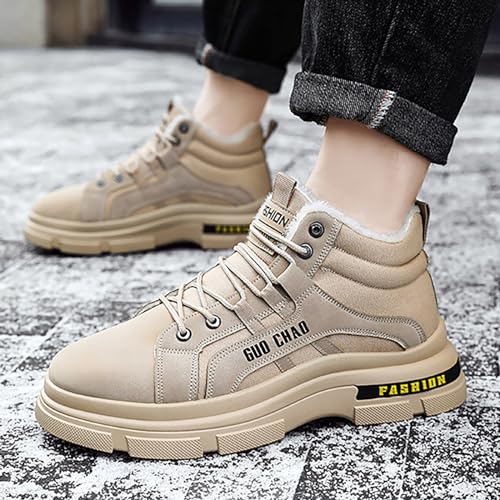 Snow Boots for Men Waterproof Furry Lined Warm Winter Boots Lace Up Cold Weather Anti-Slip Ankle Boots Slip on Athletic Lightweight Hiking Shoes3