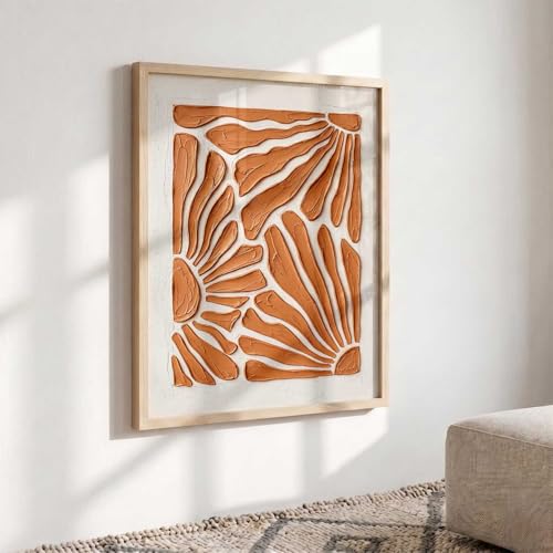 Image of kotart Boho Floral Art WALL Framed Painting | Big Aesthetic Flowers WALL Framed Paintings for Living Room Bedroom Wall Decor (25x37 inch)
