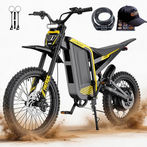 Image of Jasion Patrol 52 Electric Bike for Adults&Teens,Ebike 4000W Peak 40MPH with 52V 30AH 1560Wh Battery,E Dirt Bike 50-Mile Range,19'' /17'' Off-Road Tires,Full Hydraulic Brakes & Dual Suspension