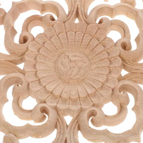 Aplique redondo de madera para muebles restauración de ventanas y decoración vintage natural 5