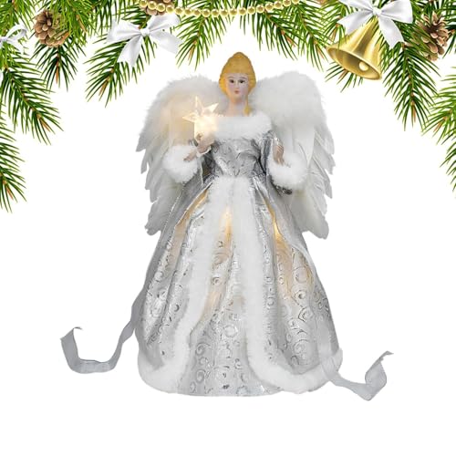 Ángel de copa para árbol de Navidad LED de 12 pulgadas y diseño clásico 2