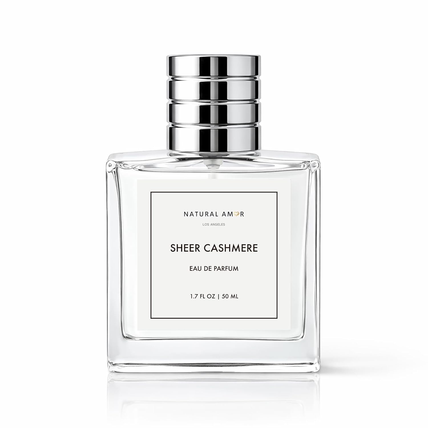 NATURAL AMOR LOS ANGELES Sheer Cashmere Eau de Parfum – Soft Warm Musk & Subtle Floral Notes, Clean Elegant Unisex Fragrance, Long Lasting Modern Scent (1.7oz)