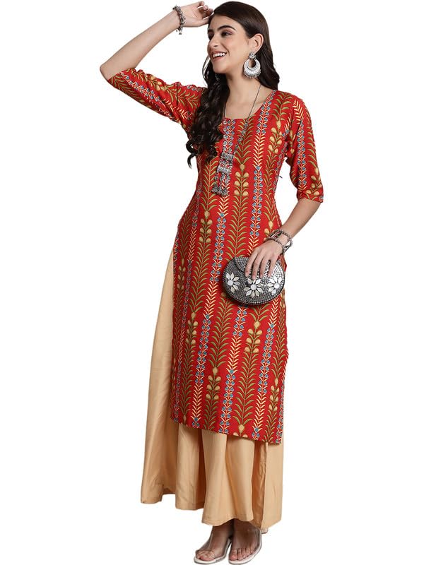 Pinkmint Women's Crepe Printed Vibrant Colour Kurti ll Printed Kurti (Pack of 1)