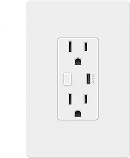 BN-LINK Electrical Outlet in-Wall Smart Wi-Fi Outlet with High Speed 2.1A USB Port - Compatible with Amazon Alexa and Google Assistant - Wireless and Voice Control