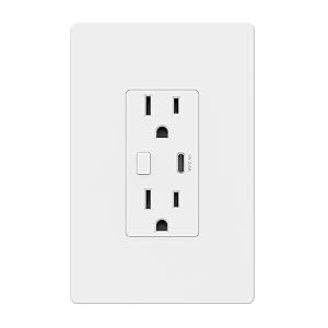 BN-LINK Smart Electrical Outlet with 2 Controlled Plugs and Type-C Charging in-Wall Smart Wi-Fi Outlet with Voice and