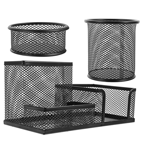 Amosfun Pen Holder Desktop Wire Mesh Desk Organizer Stationary Storage Rack School Home Office Art Supplies