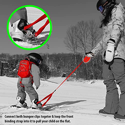 Mdxone Kids Snowboard Ski Harness Trainer With Retractable Leash And Absorb Bungees (Aqua) Winter 21-22 Yetis Logos #TOP4