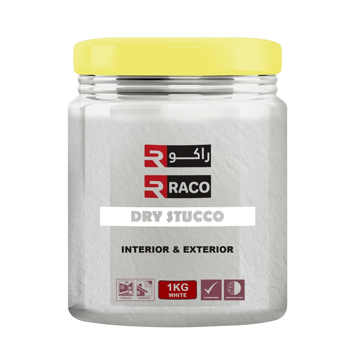 RACO Berger Dry Stucco for Fillling and Leveling Surface Imperfections on Cement and Plaster -White- Interior & Exterior -1kg