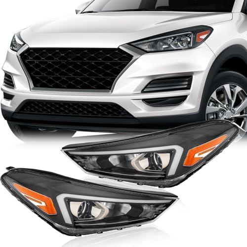 TODO Halogen Headlight Assembly Pair Compatible with 2019 2020 2021 Hyundai Tucson, Replacement for 92101-D3500 92102-D3500,Non-LED Model