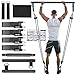Qicool Pilates bar Set, Einstellbarer Pilates Bar mit 4 Resistances Bands（40 LBSx2、50LBSx2） Schaumstoffgriff und Türanker. tragbare fitnessgeräte für zuhause, für Yoga, Stretch, Formen. (Schwarz)