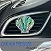 ORIESSE Seashell Car Decor,Coastal Car Air Freshener,Iridescent Abalone Seashell Air Vent Clips,Ocean Themed Car Interior Dashboard Accessories,Girly Refillable Diffuser