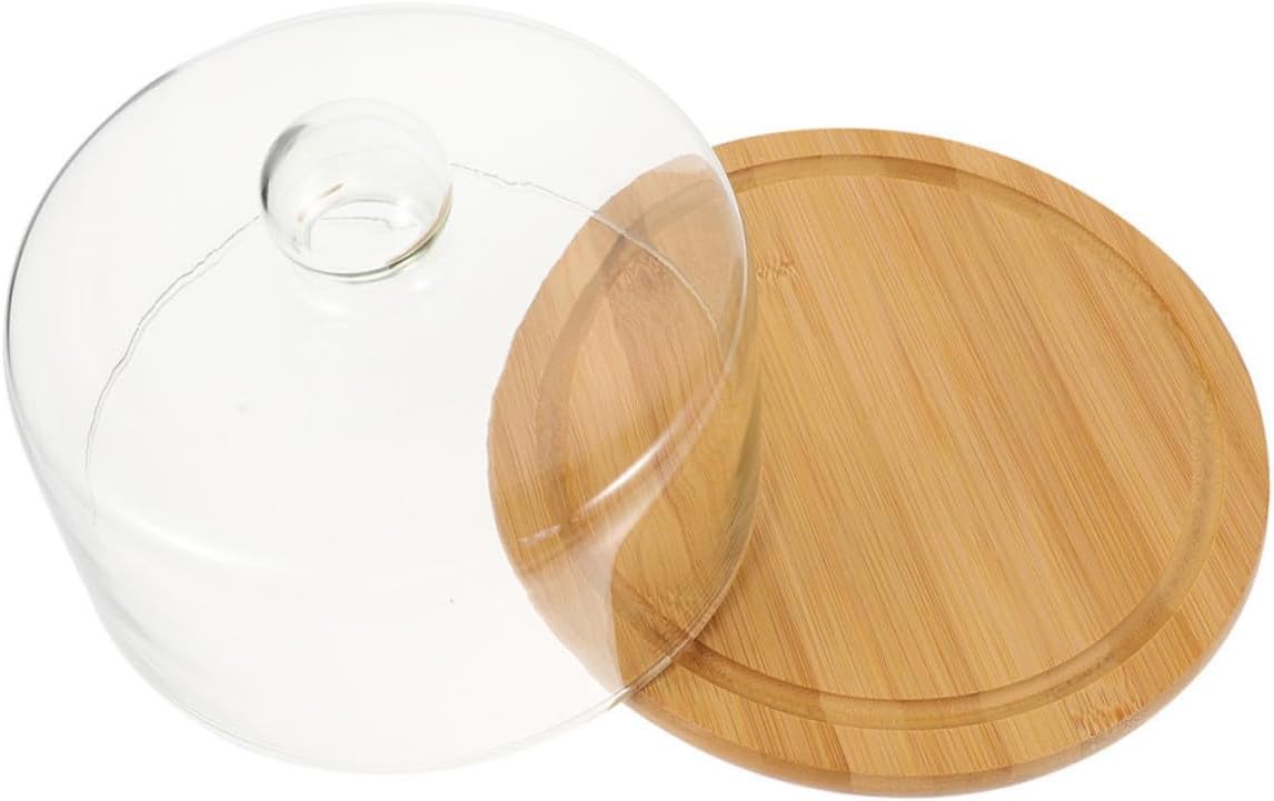 Cake Glass Cover with Tray Large Food Protective Dome for Home Dessert Display and Dustproof Cake Serving Plate