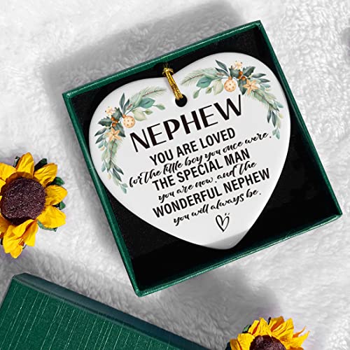 Image of Nephew Christmas Ornament Gifts, The Wonderful Nephew You Will Always Be, Christmas Tree Keepsake Ornaments Gifts for Nephew from Auntie Uncle, Holiday Decor Christmas Tree Decorations Ornaments Sign