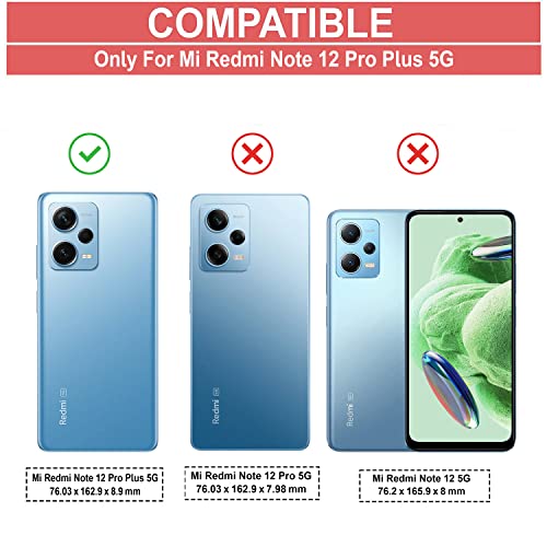 Image of AIBEX Compatible for Redmi Note 12 Pro Plus Flip Cover Leather Finish | Inside TPU with Card Pockets | Wallet Stand | Complete Protection Flip Case - Black