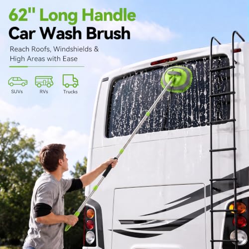Ordenado 62" Car Wash Brush with Long Handle, 6Pcs Car Wash Kit Exterior by Ordenado - Used condition - Image 2