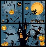 heekpek Halloween Pegatinas de Ventanas Doble Cara Pegatinas en Forma de Calabaza Murciélago y Fantasmas Pegatinas de Decoración para Halloween