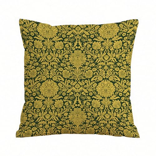 ERRTU Housse de Coussin 40x40 cm,Motifs Floraux baroques victoriens avec pétales et Branches tourbillonnantes,Housse Coussin Exterieur,Motif Décoratif Taie...