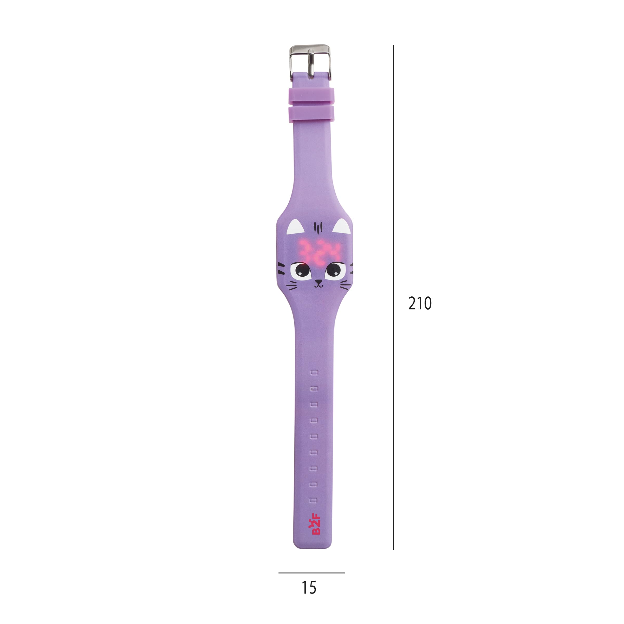 Back2Fun Reloj Infantil Digital Pantalla Led Táctil 12 Horas Pila Incluida Correa Silicona 32x225x5 mm
