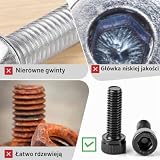 qjuwhua Śruby cylindryczne M5 x 10 mm z wgłębieniem sześciokątnym, czarne, stal nierdzewna A2 V2A, DIN 912, pełny gwint z kluczami do maszyn samochodowych i mebli, 30 szt