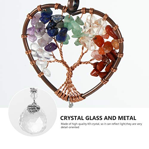 DOITOOL 2Pcs Suncatchers Cristais Coletor Do Sol Pendurado Da Árvore Da Vida Chakra Contas Cadeia Ra