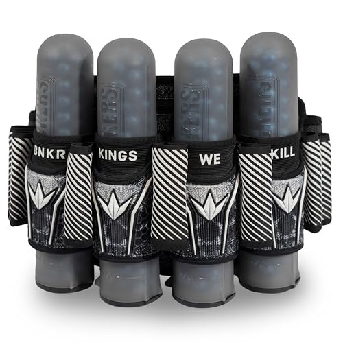 Bunkerkings Fly2 Skulls Paintball Pod Pack – Strapless Pack with 8 ESC Pods (4+7, White Black)