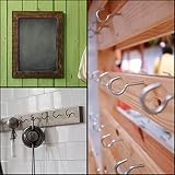 pzihao 115 sztuk haków śrubowych, śrub hakowych, haków sufitowych, haków przykręcanych, drewnianych haczyków z drewnianym gwintem do zawieszenia, 5 rozmiarów, srebrne