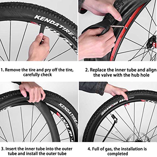 Dmlnn 28 700X35-43C Road Bike Replacement Inner Tubes Presta Valve 48/60/80Mm For Road Bikes With Tire Size Of 700C X 35, 38, 40 And 43 (6 Inner Tubes With 2 Tire Levers) (Presta Valve 80Mm) #TOP5