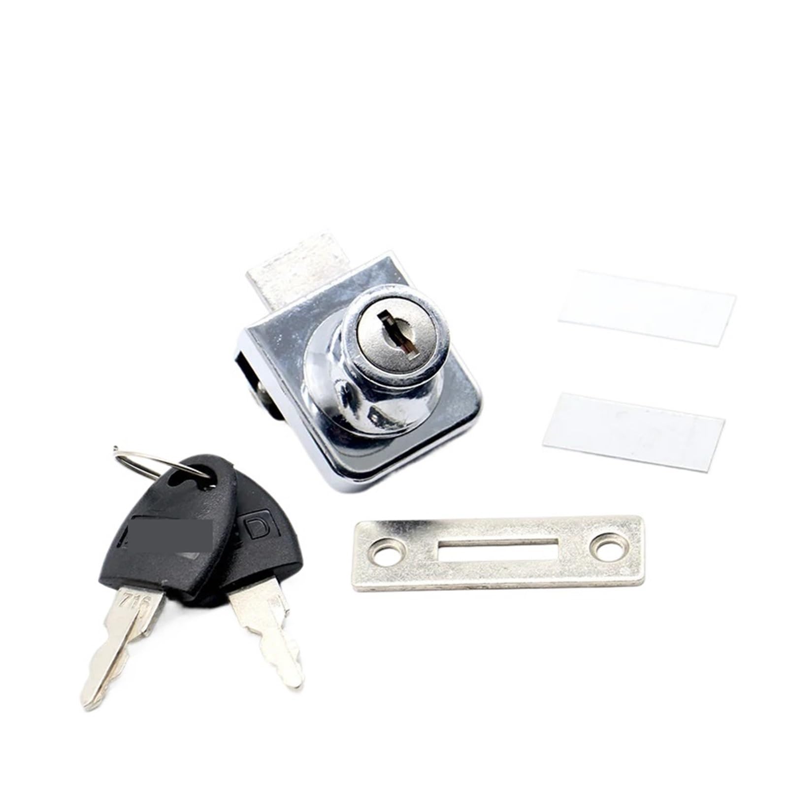Djgkenvq Ned 407 Plastic Key Drawer Lock 407 Single Glass Lock Zinc Alloy Showcase Cabinet Door Cylinder Sliding Glass Push Door Locks For Furniture Hardware(Ned 407 Plastic Key)