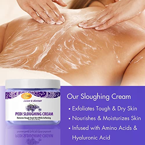 Spa Redi - Foot Cream, Sloughing Lotion, Lavender And Wildflower 16 Oz - Pedicure Massage Foot Care For Dry Cracked Feet, Scrub Gently, Exfoliating, Smooths And Eliminates Buildup Of Dead Skin #TOP5