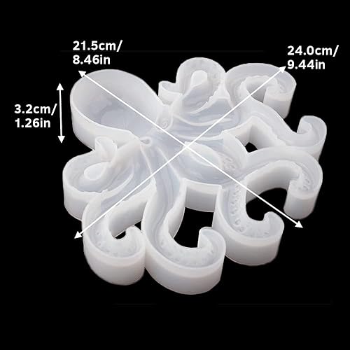 Miniatura 2 de Moldes de resina de pulpo grandes, molde de adorno de silicona para fundición epoxi, molde de exhibición de animales para manualidades de resina de