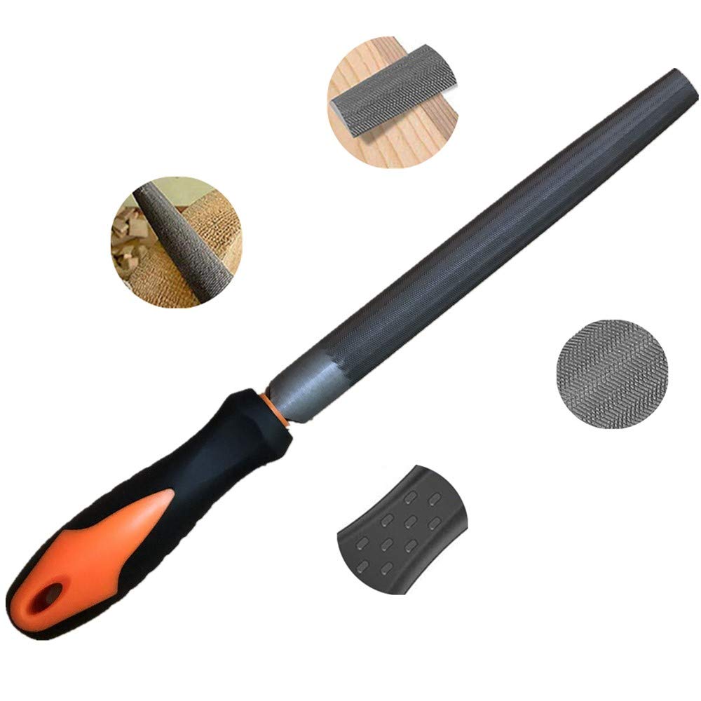 19-Piece File Set – 4 T12 Carbon Steel Large Files (Flat/Triangle/Half-Round/Round) + 14 Bearing Steel Needle Files + Brush + Case