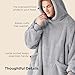 Bedsure Wearable Blanket Hoodies, Blanket Hoodie as Mothers Day Birthday Gifts for Mom Women, Warm Cozy Soft Sweatshirt Hooded Blankets for Women Men Adults, Grey, Standard