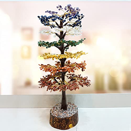 Image of 7 Chakra Crystal Tree (1500 Beads) M-Seal Showpieces for Feng Shui Decorative Items & Home Decoration | Showpiece for Home Decor Living Room | Ideal Spiritual Gift & Aesthetic Room Decoration