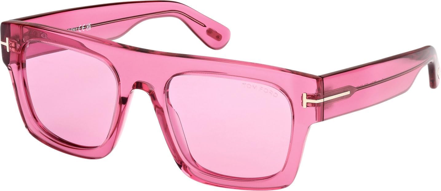 Tom Ford FAUSTO FT 0711 Ashiny Transparent Fuchsia/Pink 53/20/145 unisex Sunglasses