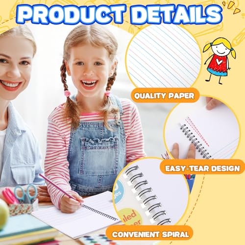 Henoyso 8 Pack Primary Composition Notebooks, 100 Pages Spiral Writing Journals for Kids K-2, Drawing & Handwriting Practice Workbook for Kindergarten, Preschool & 1st–2nd Students (Fresh Color) - Image 4