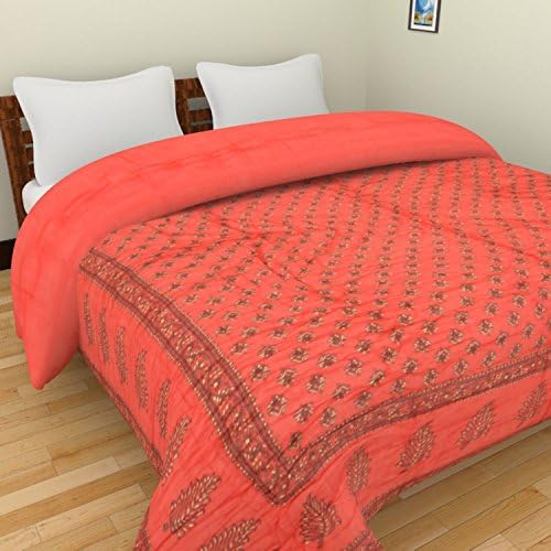 Spangle Jaipuri Gold Print Double Rajai/Quilt