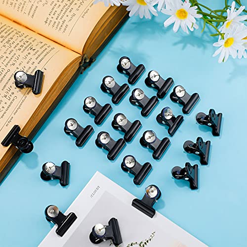 Sabary 30 Pieces Push Pins Clips Bulldog Thumbtack Clips Plastic Push Pins With Clips For Cork Board Bulletin Boards And Photo Walls (Black,20 Mm) (Pins & Tacks-4033) #TOP4