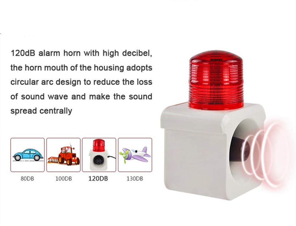 Heavy Duty Sound & Light Alarm With Remote - 120dB Siren, Flashing LED, 12V DC, 500m Wireless & 8m IR Remote (1 Alarm, No Remote)