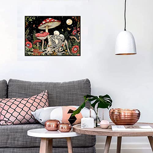 Trippy Mushroom Stamped Cross Stitch Kits - Flower Counted Cross Stitch Kits For Beginners Adults Needlepoint Cross-Stitch Patterns Dimensions Needlecrafts Embroidery Kits Arts And Crafts #TOP2