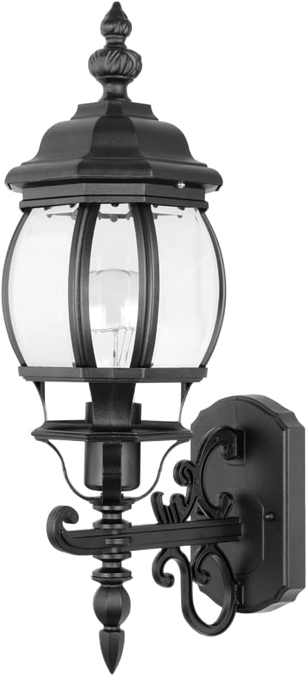 Hoteche Outdoor Wall Lantern – Aluminum Exterior Wall Light Fixture for Porch, Patio, Garage – E27 Socket, 60W Max Weatherproof Sconce (Bulb Not Included)