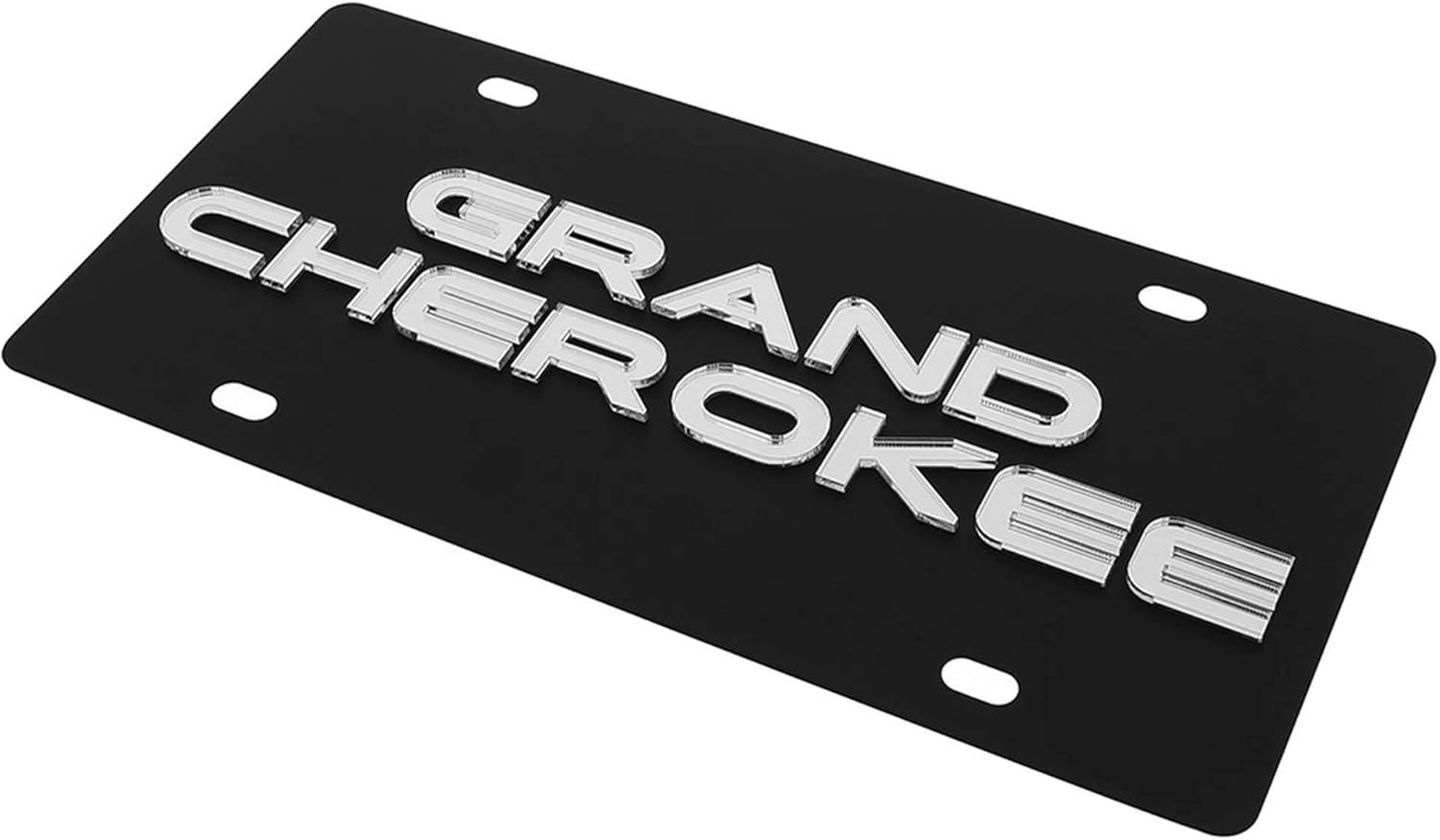 Logo License Plate Compatible for Jeep Grand Cherokee (Black)