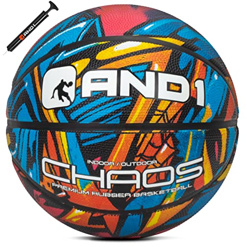 And1 Chaos Basketball: Official Regulation Size 7 (29.5 Inches) Rubber - Deep Channel Construction Streetball, Made For Indoor Outdoor Basketball Games #TOP1