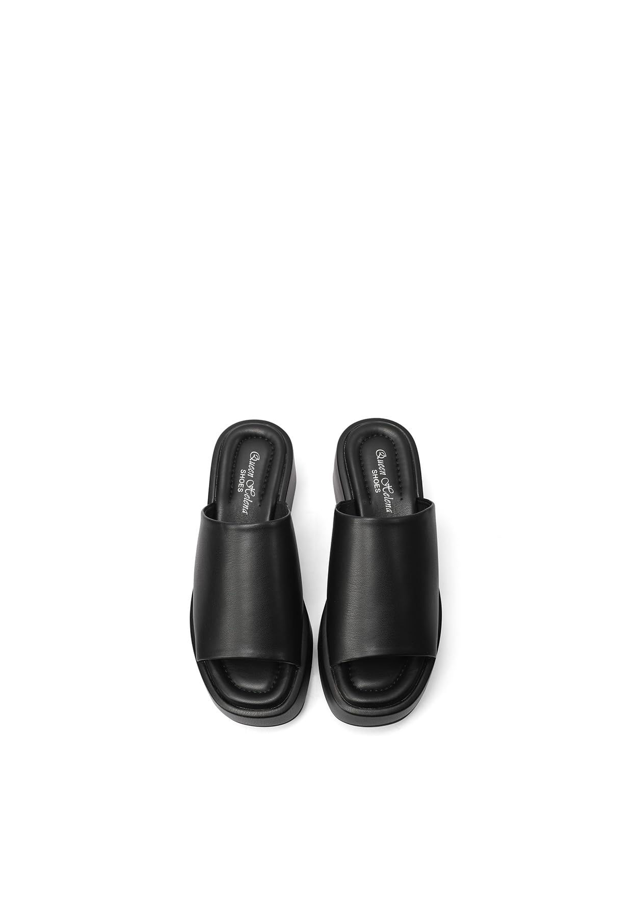 QUEEN HELENA Ciabatte Alte Platform con Zeppa con Sottopiede Ortopedico Donna BZ404