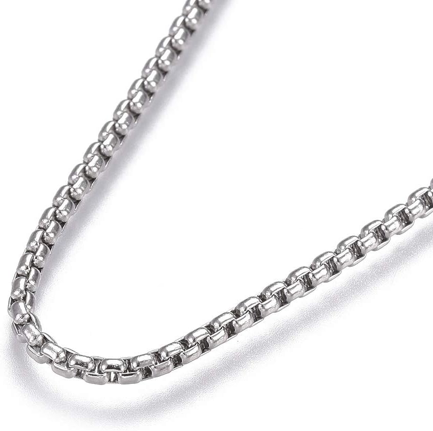 UNICRAFTALE 10pcs Silver Adjustable 304 Stainless Steel Slider Necklaces with Box Chains Necklaces and Slider Stopper Beads Necklaces for Necklace Jewelry Accessories DIY Making 29.4" (74.6cm)